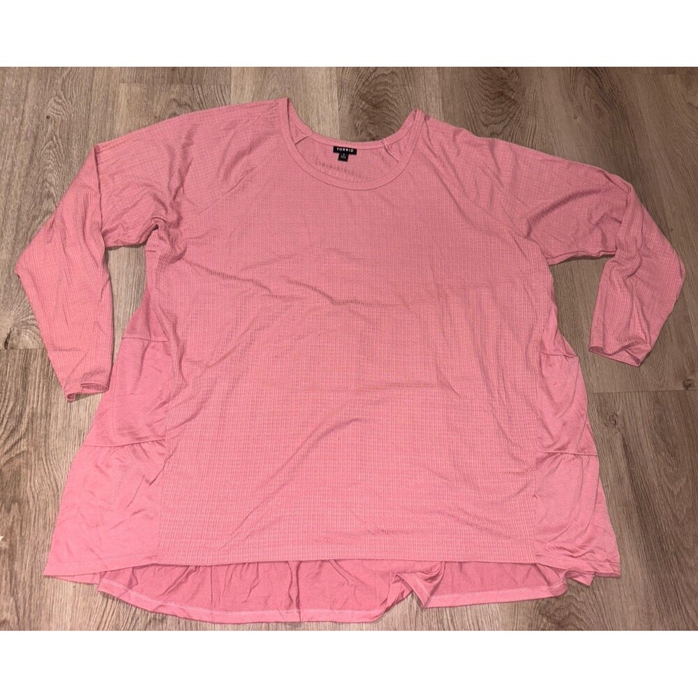 Pink Torrid long sleeve blouse tiered back 3 ( 3X 22/24) EUC